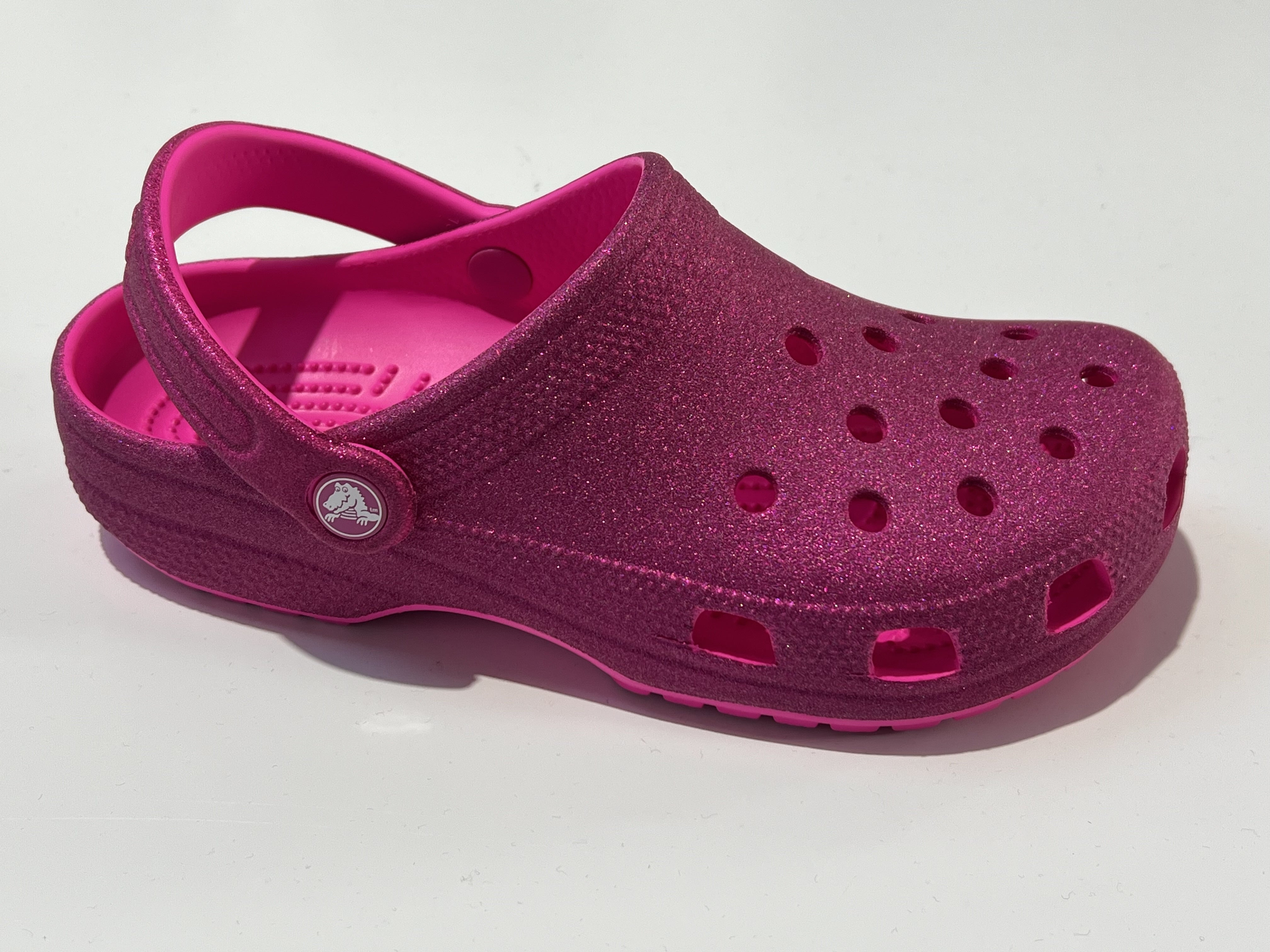 Pink Crush Glitter Crocs Crocs Classic High-Shine Clog Pink Crush