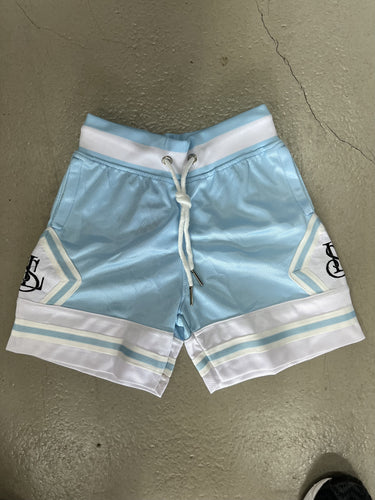 LS BBALL SHORTS KIDS BABY BLUE