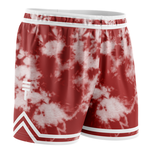 TT TIE DYE MAROON KIDS SHORTS
