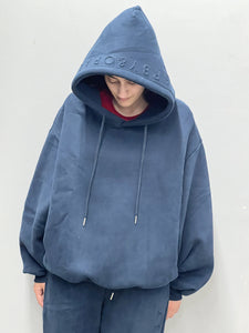 ARBY N OPAL EMBOSSED NAVY HOOD