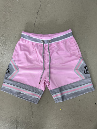 LS BASKETBALL SHORTS KIDS PINK/GREY