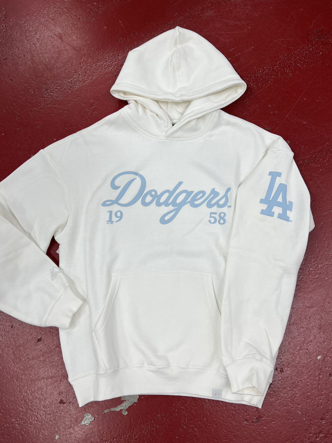 MJLD1146WHT DODGERS HOOD WHT