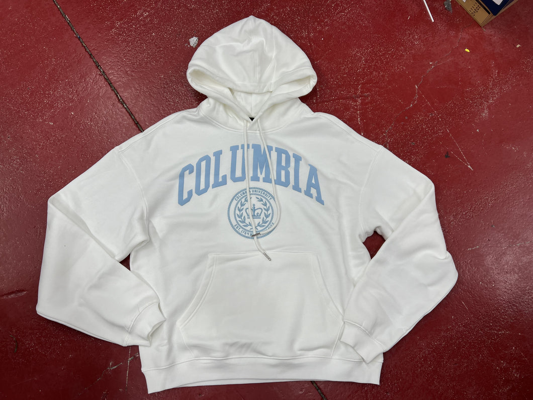 NCCO0671 W ARCH HOOD NCAA WHT