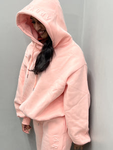 AO EMBOSSED HOOD BABY PINK