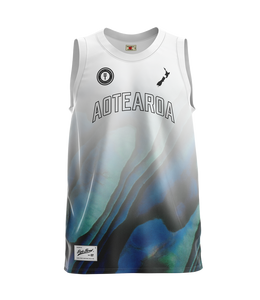 TT NZ ADULTS WHITE PAUA SINGLET