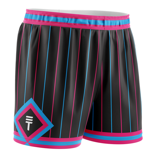 TT PINSTRIPE BLK KIDS SHORTS