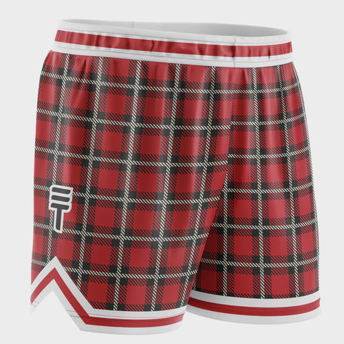 TT KIDS SHORTS TARTAN RED
