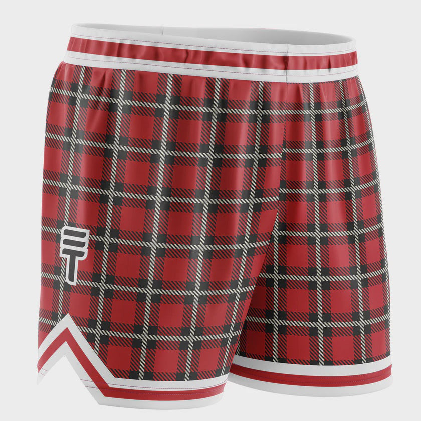 TT KIDS SHORTS TARTAN RED