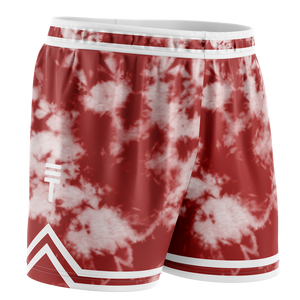 TT TIE DYE MAROON ADULT SHORTS