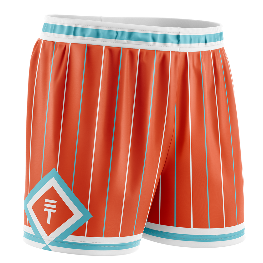 TT PINSTRIPE SHORTS ORANGE ADULTS
