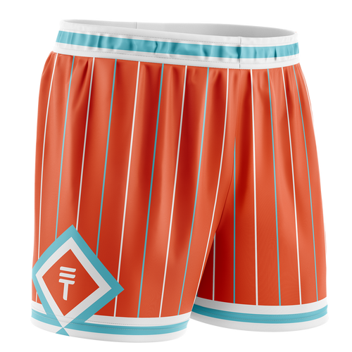 TT PINSTRIPE KIDS SHORTS ORANGE
